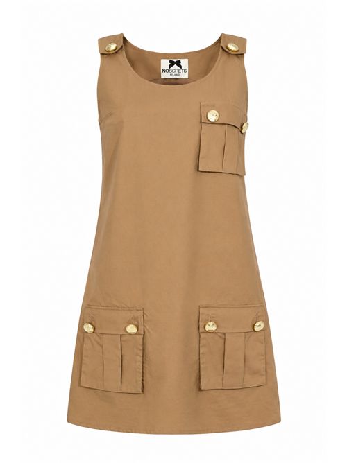 Abito cargo smanicato in cotone NO SECRETS | 261NS031MOCHAMOUSSE